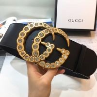 Best Price Gucci Wide leather with crystal Double G buckle 550110 black