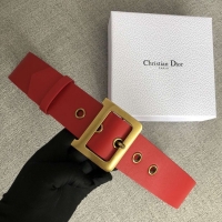 Top Design Dior Wide leather belt with 50 mm D4261 red