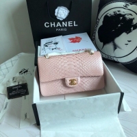 Grade Quality Chanel 2.55 Series Flap Bag Original Snake Leather A1112 Light Pink