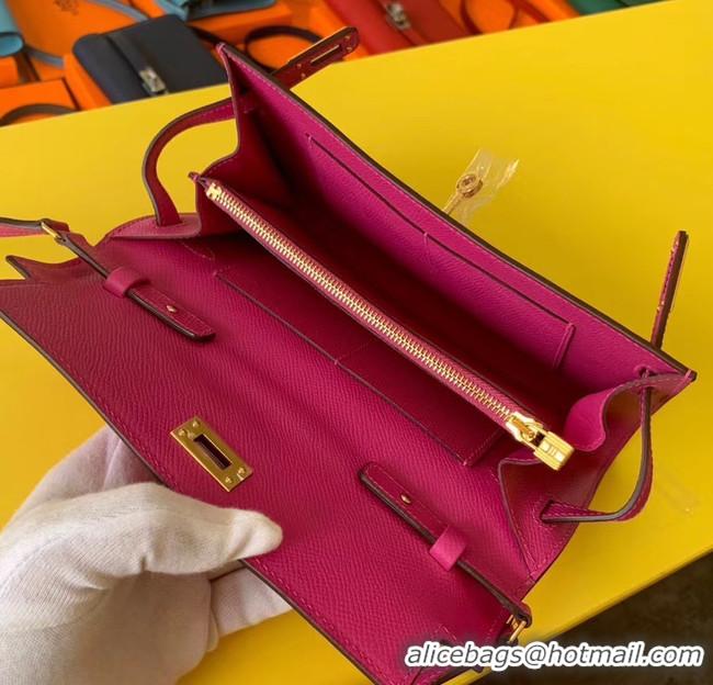 Luxury Hermes Original kelly espom leather to go woc Bag H4087 Purplish red