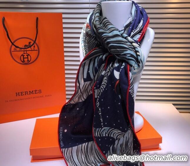 Most Popular Hermes Silk and Cashmere Square Scarf 140x140cm H2081004 Deep Blue 2020