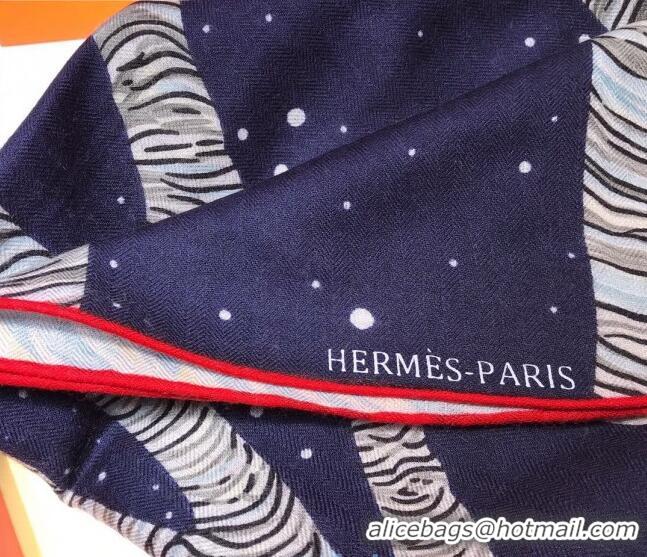 Most Popular Hermes Silk and Cashmere Square Scarf 140x140cm H2081004 Deep Blue 2020