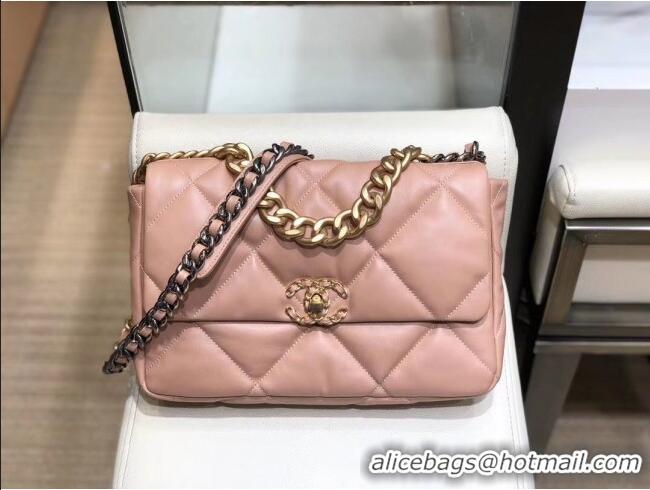 Top Quality Chanel Lambskin Large Chanel 19 Flap Bag AS1161 Pink 2020