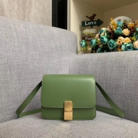 Good Taste Celine Classic Box Teen Flap Bag Original Calfskin Leather 3379 Green