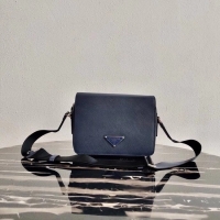 Trendy Design Prada Saffiano leather shoulder bag 2VD038 dark blue
