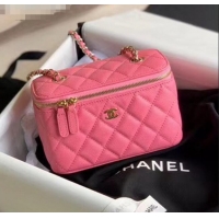 Inexpensive Chanel Grained Calfskin Small Vanity Clutch Bag with Classic Chain AP1341 Rosy 2020