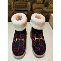 New Fashion Gucci GG Wool Tweed Flat Short Boots G21127
