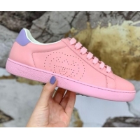 Stylish Gucci Leather Ace Sneakers with Interlocking G 71417 Pink/Purple 2020