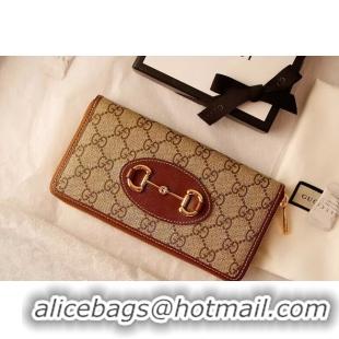 Buy Discount Gucci Horsebit 1955 zip around wallet 621889 brown