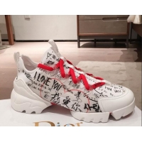 Crafted Dior D-Connect Dioramour Sneakers in I love you Neoprene 92702 2020
