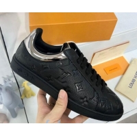Classic Louis Vuitton Luxembourg Sneakers in Monogram Embossed Leather 83134 Black/Silver 2020