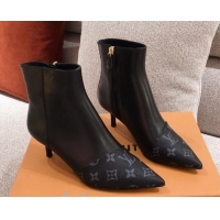 Most Popular Louis Vuitton Cherie Ankle Boots 1A8834 Black Leather/Monogram Canvas 2020
