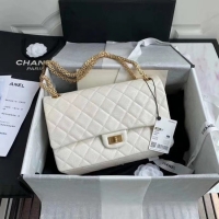 Best Product Chanel 2.55 Calfskin Flap Bag A37587 white
