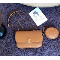 Super Quality Chanel Original Quality Flap Bag & Coin Purse A10354 Brown