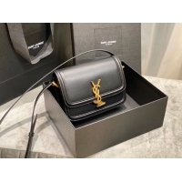 Luxury Classic SOLFERINO SMALL SATCHEL IN BOX SAINT LAURENT LEATHER 63430 black