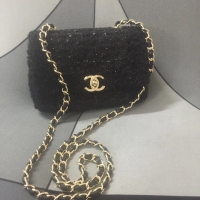 Top Grade Chanel small flap bag Gold-Tone Metal AS1116 black