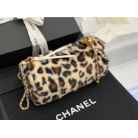 Well Crafted Chanel Mink hair Leopard Print AS1899 Beige