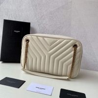 Cheap Classic Yves Saint Laurent Calfskin Leather Shoulder Bag Y625386 white