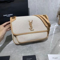 AAAAA Discount Yves Saint Laurent IN CANVAS AND LEATHER Y698894H Apricot