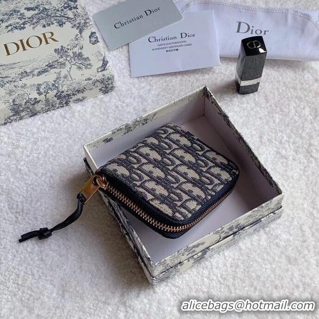 Unique Discount Dior 30 MONTAIGNE CARD HOLDER Blue Dior Oblique Jacquard S5538