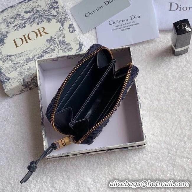 Unique Discount Dior 30 MONTAIGNE CARD HOLDER Blue Dior Oblique Jacquard S5538