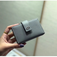 Top Quality DIOR 30 MONTAIGNE 5-GUSSET CARD HOLDER Grained Calfskin S2058 grey