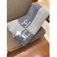 Promotional Hermes Lambswool & Cashmere Shawl & Blanket 71155 light grey
