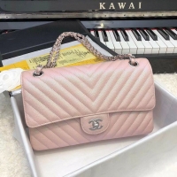 Buy Discount Chanel 2.55 Series Flap Bag Leather A1112CF Pink