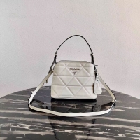 Shop Duplicate Prada Spectrum small leather bag 1BA311 White