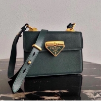 Low Cost Prada Saffiano leather Prada Symbole bag 1BD270 blackish green