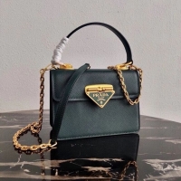 Promotional Prada Saffiano leather Prada Symbole bag 1BN021 blackish green