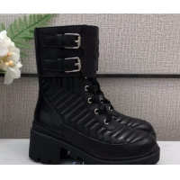 Top Quality Gucci Calfskin Short Boot with Interlocking G 628855 Black