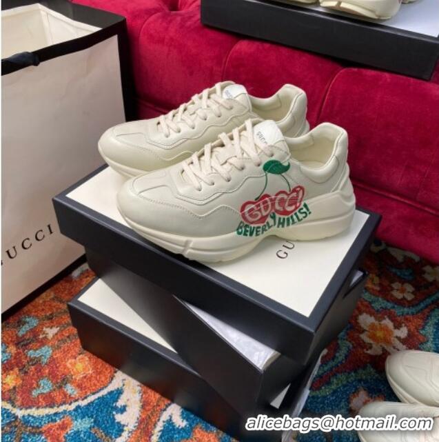 Good Product Gucci Rhyton Sneaker in Apple Print Calfskin 120327