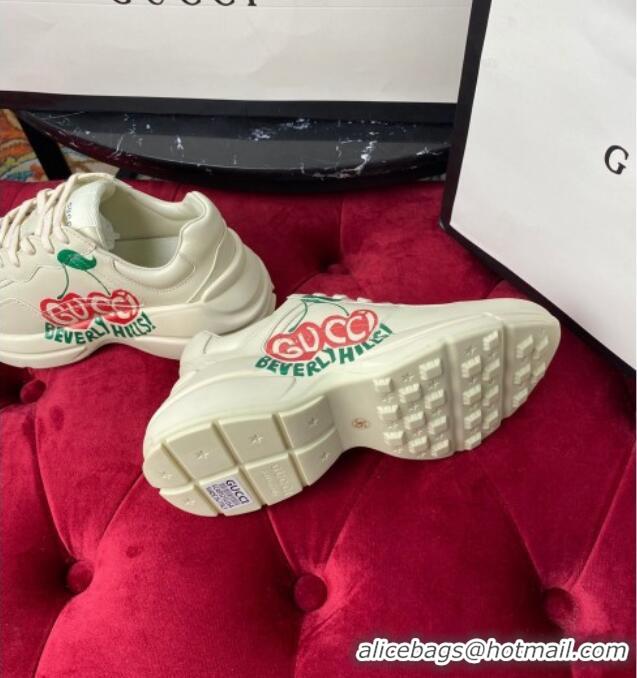 Good Product Gucci Rhyton Sneaker in Apple Print Calfskin 120327