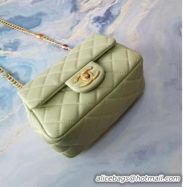 Shop Grade Chanel flap bag Lambskin Resin & Gold-Tone Metal AS2379 light green