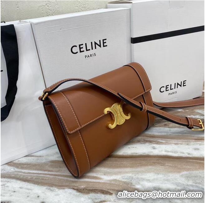 Promotional Celine TEEN TRIOMPHE BAG IN SHINY CALFSKIN 195263 brown