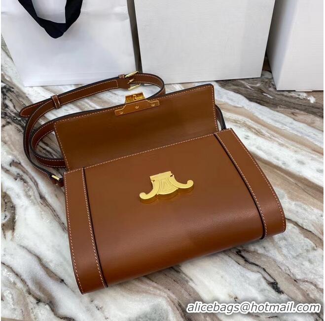 Promotional Celine TEEN TRIOMPHE BAG IN SHINY CALFSKIN 195263 brown