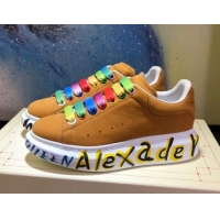New Style Alexander McQueen Velvet Graffiti Sneakers 092442