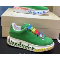 Good Quality Alexander McQueen Velvet Graffiti Sneakers 092445