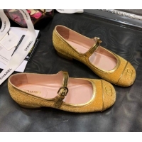 Low Price Chanel Shiny Mary Janes Flats G36482 Gold