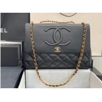 New Fashion Chanel flap bag Lambskin & & Gold-Tone Metal A92233 black