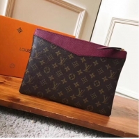 Promotional Louis vuitton original Monogram Canvas DAILY POUCH M62048 Bordeaux