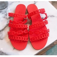 Low Price Hermes "Chaine d'Ancre" PVC Slipper Sandal 42028 Red