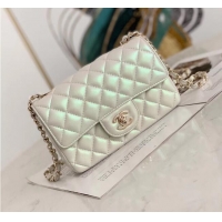 Trendy Design Chanel Flap Bag Iridescent Calfskin&Gold-Tone AS1116 White