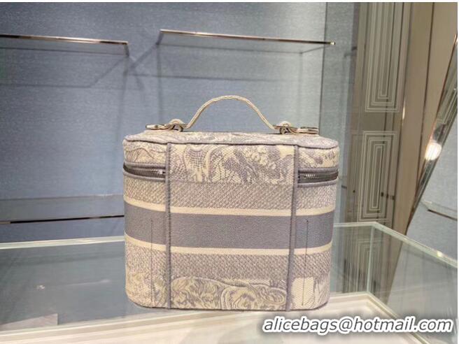 Low Cost Dior Toile de Jouy Embroidery DIORTRAVEL VANITY CASE S5480V gray