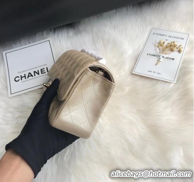 Best Price Chanel mini flap bag Grained Calfskin A1116 Gold