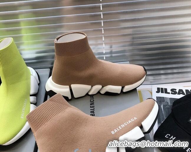 Top Quality Balenciaga Speed 2.0 Knit Sock Boot Sneakers 082910 Beige