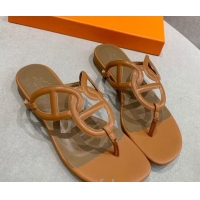 Best Product Hermes Beach Flat Sandals 092316 Brown