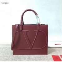 Purchase Best VALENTINO Origianl leather tote V2021 oxblood red