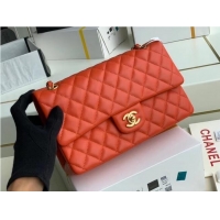 Buy Fashionable Chanel classic handbag Lambskin & gold Metal A01112 Red